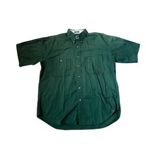 Vintage Pendleton Mens Medium Green Cotton S/S Button Up Shirt VTG